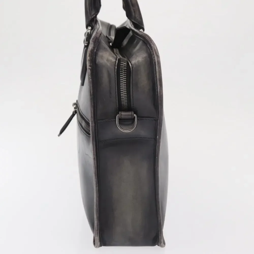 Berluti Leather Handbag Navy Blue